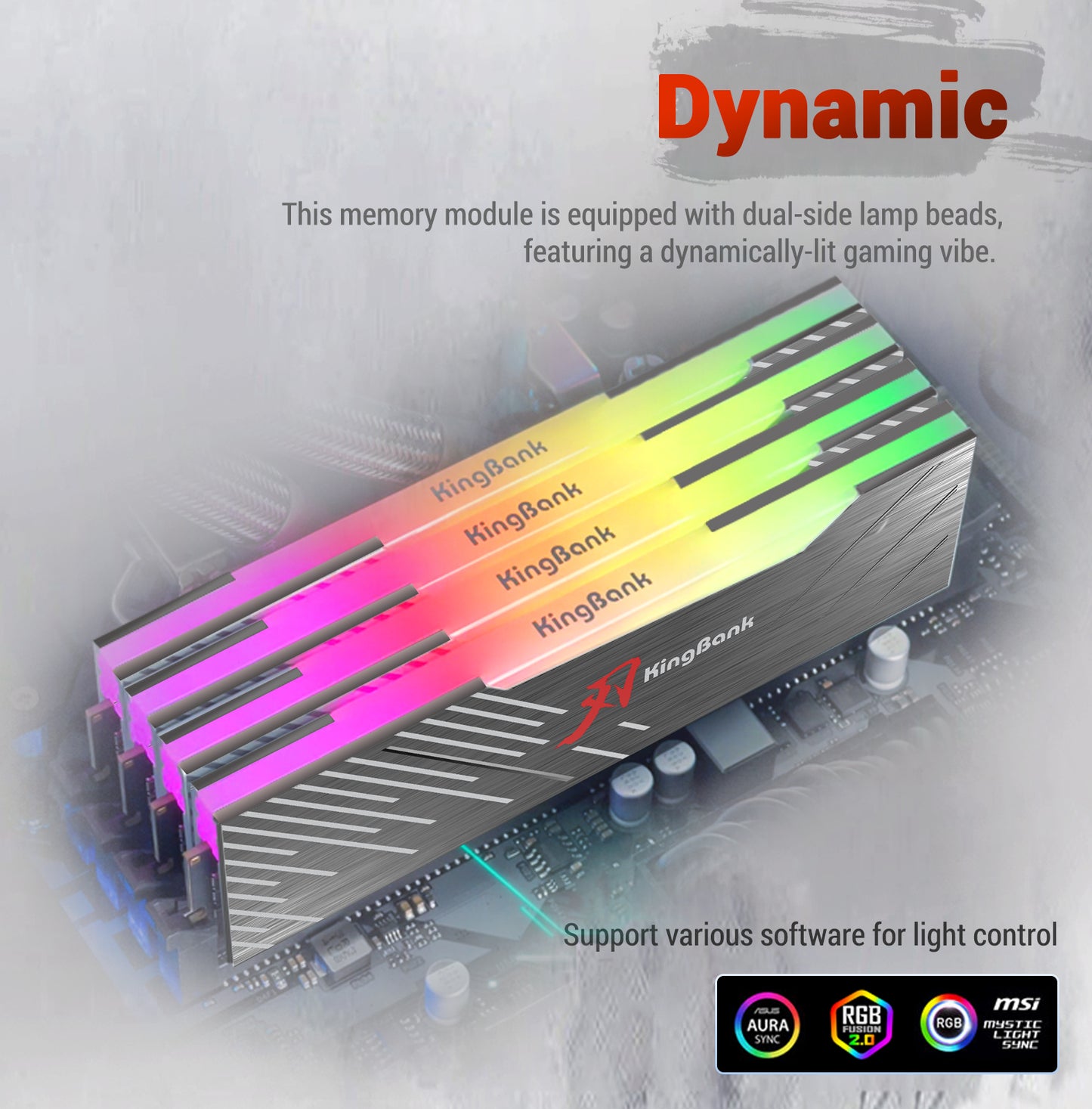Kingbank KRRB DDR5 6400MHz 32GB*2 UDIMM A Hynix CL32 Black RGB