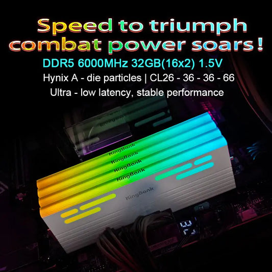 Kingbank KFRW DDR5 6000MHz 16GB*2 UDIMM A Hynix CL26 White RGB