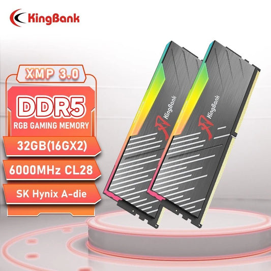 Kingbank KRRB DDR5 6000MHz 16GB*2 UDIMM A Hynix CL28 Black RGB