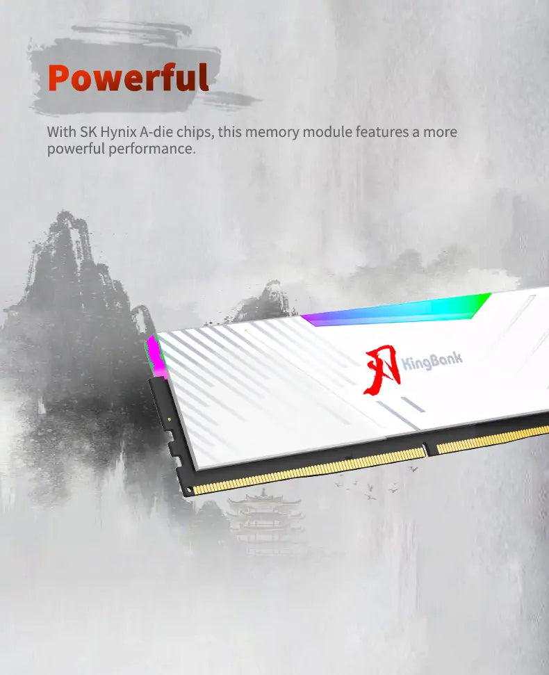 Kingbank KRRW DDR5 6000MHz 16GB*2 UDIMM A Hynix CL28 White RGB