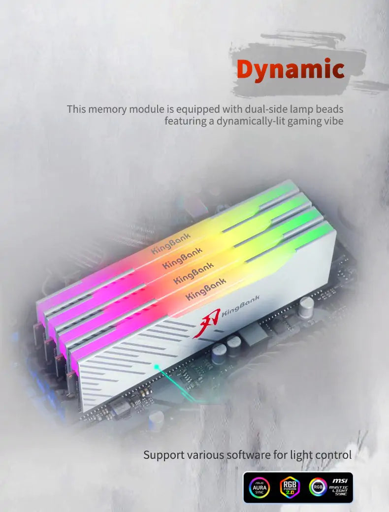 Kingbank KRRW DDR5 6000MHz 16GB*2 UDIMM A Hynix CL28 White RGB