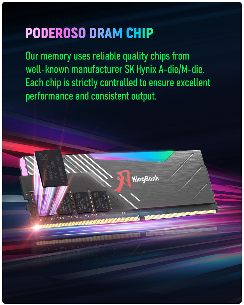 Kingbank KRRB DDR5 6000MHz 16GB*2 UDIMM M Hynix CL30 Black RGB