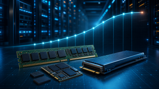 Original Aochips illustration of DRAM, NAND and SSD market trends in Q3 2026