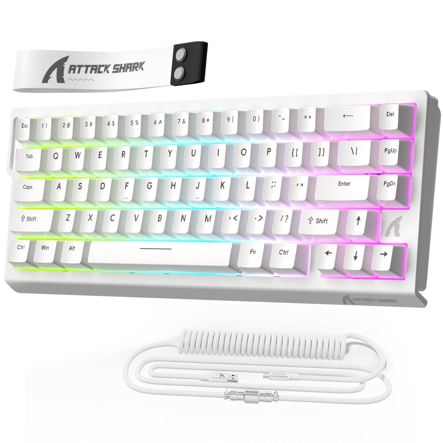 ATTACK SHARK X68 HE Rapid Trigger Keyboard Magnetic Switch with C01PRO Coiled Cable