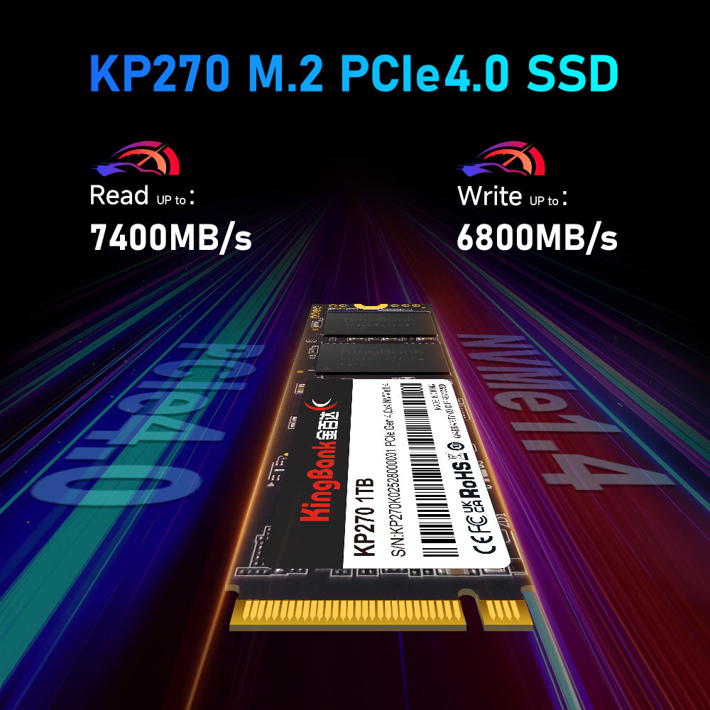 Kingbank KP270 1TB M.2 PCIe 4.0 7400/6800 NVMe M.2 2280 SSD