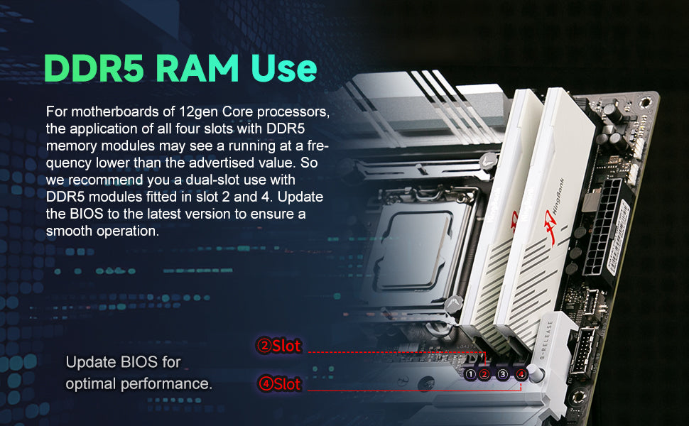 KingBank KRRW DDR5 6000MHz 16GB*2 UDIMM CXMT White RGB
