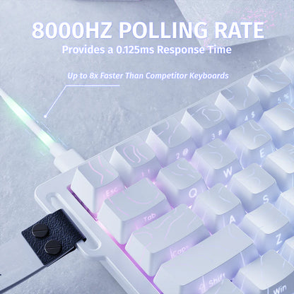 ATTACK SHARK X68 HE 8000Hz Rapid Trigger Keyboard 0.02mm white
