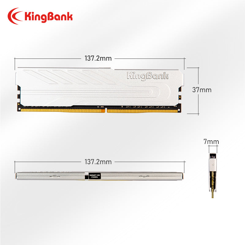 Kingbank KJXS DDR4 3200MHz 8GB UDIMM CL16 Silver - Single 8G