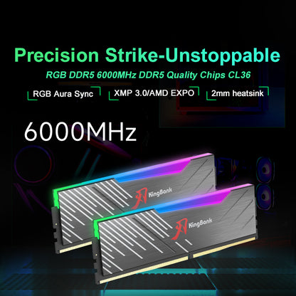 KingBank KRRB DDR5 6000MHz 16GB*2 UDIMM CXMT Black RGB