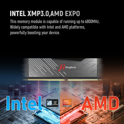 Kingbank KRXB DDR5 6000MHz 16GB*2 CXMT UDIMM Black