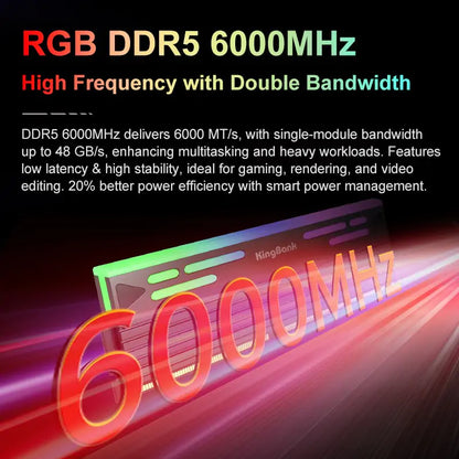 Kingbank KFRB DDR5 6000MHz 16GB*2 UDIMM A Hynix CL26 Black RGB