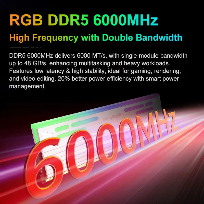 Kingbank KFRW DDR5 6000MHz 16GB*2 UDIMM A Hynix CL26 White RGB