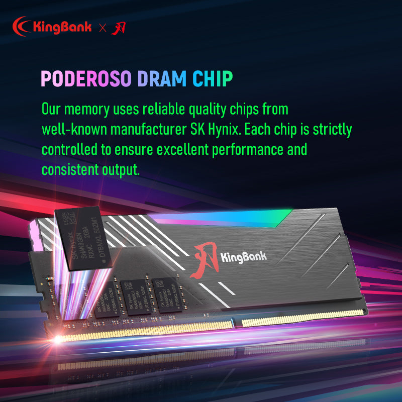 Kingbank KRRB DDR5 6400MHz 32GB*2 UDIMM A Hynix CL32 Black RGB