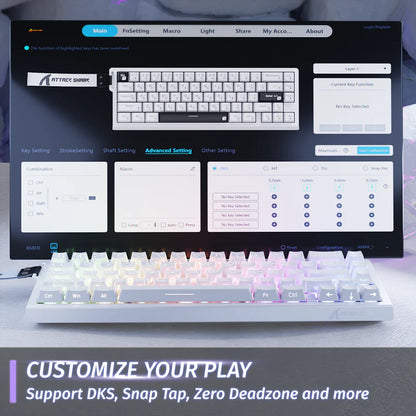 ATTACK SHARK X68 HE 8000Hz Rapid Trigger Keyboard 0.02mm white