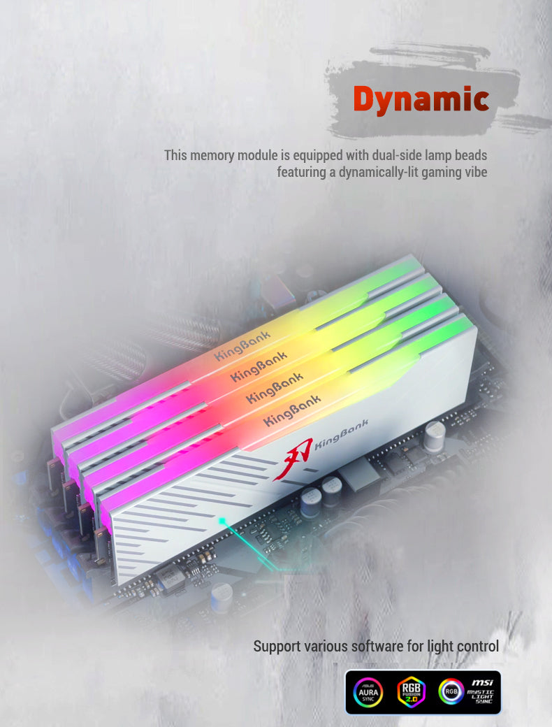 Kingbank KRRW DDR5 6000MHz 32GB*2 UDIMM M Hynix CL36 White RGB