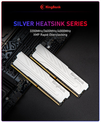 Kingbank KJXS DDR4 3200MHz 8GB UDIMM CL16 Silver - Single 8G