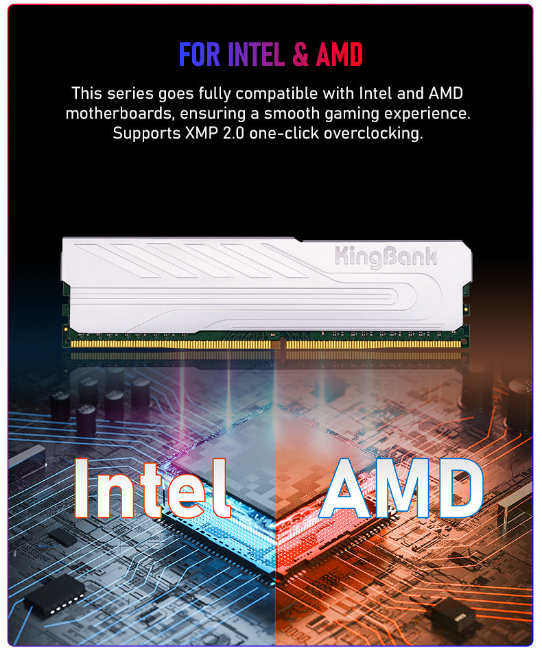 Kingbank KJXS DDR4 3200MHz 8GB UDIMM CL16 Silver - Single 8G