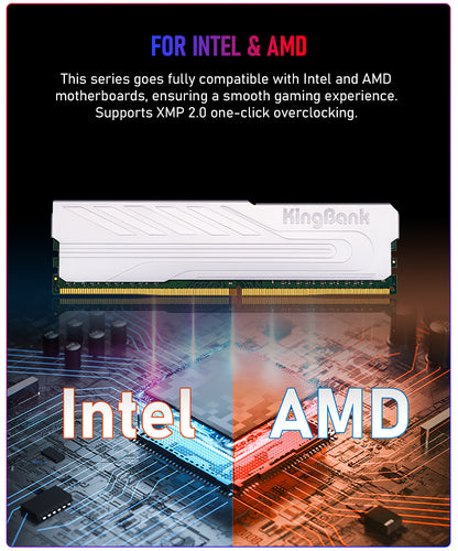 Kingbank KJXS DDR4 3200MHz 8GB UDIMM CL16 Silver - Single 8G
