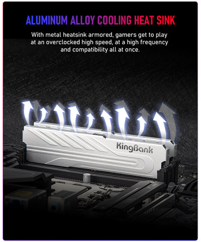Kingbank KJXS DDR4 3200MHz 8GB UDIMM CL16 Silver - Single 8G