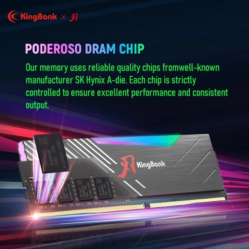 Kingbank KRRB DDR5 6000MHz 16GB*2 UDIMM A Hynix CL28 Black RGB