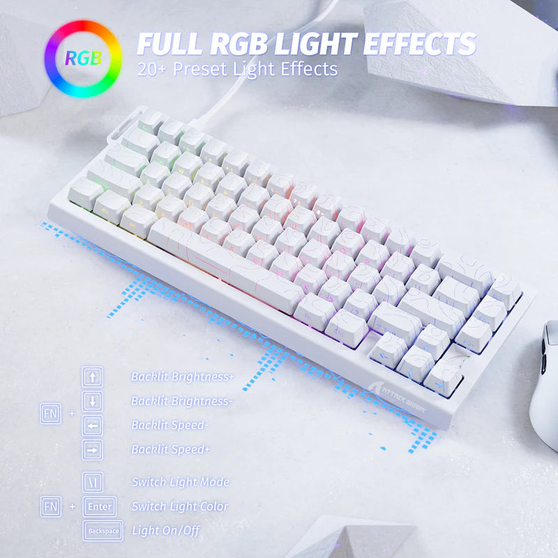 ATTACK SHARK X68 HE 8000Hz Rapid Trigger Keyboard 0.02mm white