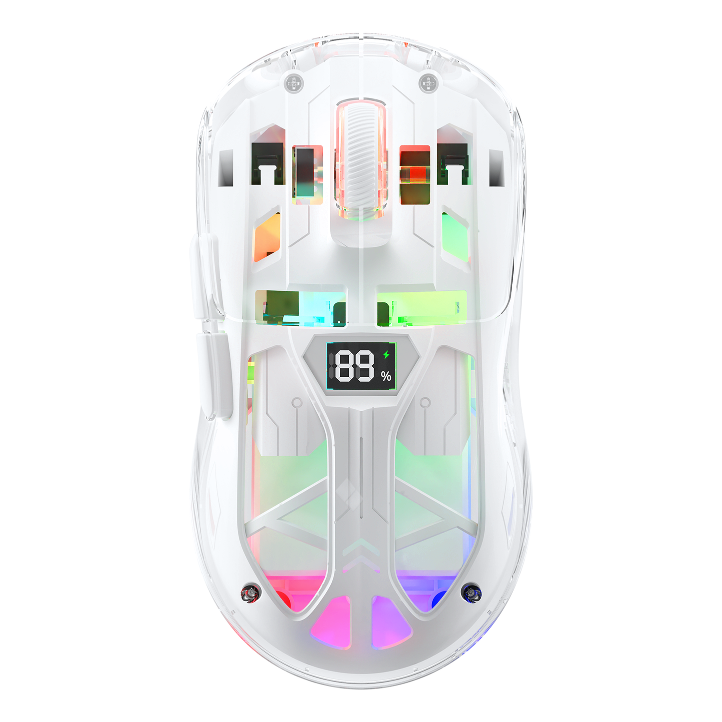 ATTACK SHARK A2 Transparent RGB Wireless Mouse with Battery Level Display