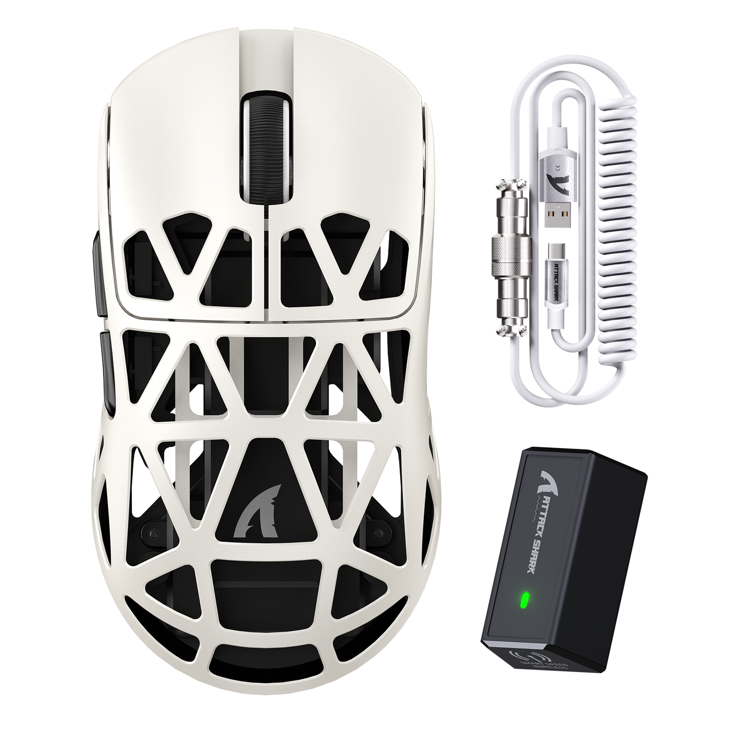 ATTACK SHARK R2 Magnesium Alloy PAW3950 Gaming Mouse 8K with Mouse Coiled Cable (Not Include the Charging Dock)