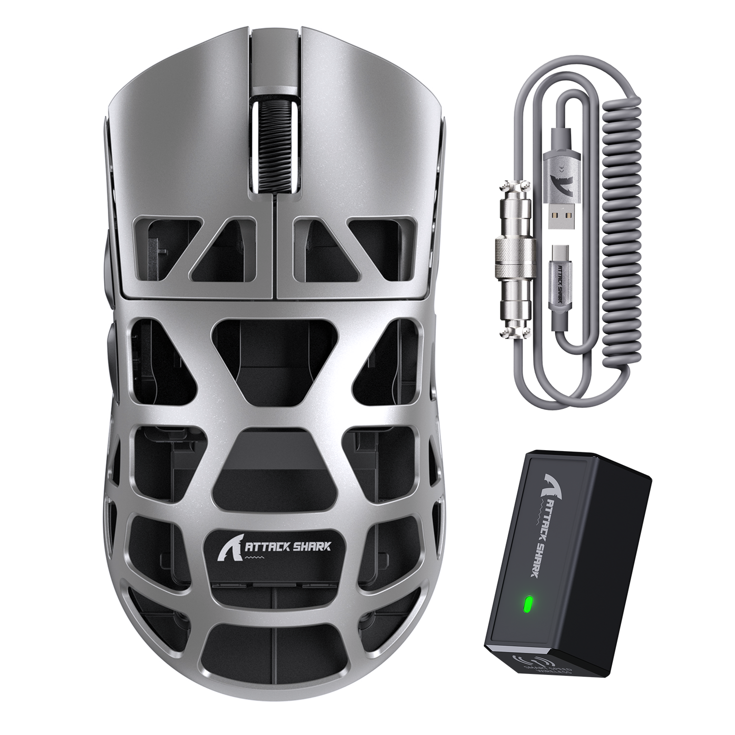ATTACK SHARK R3 Magnesium Alloy Gaming Mouse 8K with C06 Coiled Cable