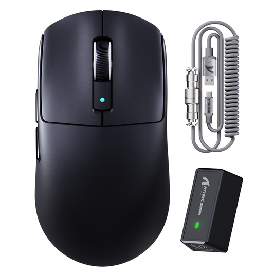 ATTACK SHARK R6 LIGHTSPEED Wireless Gaming Mouse with C06 Mouse Coiled Cable