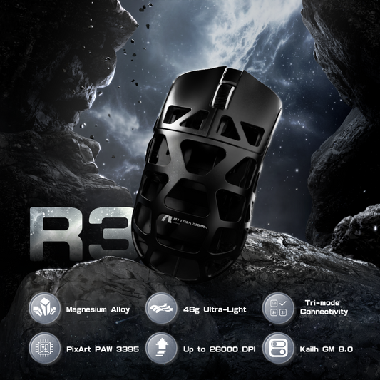 ATTACK SHARK R3 Magnesium Alloy Gaming Mouse 8K - Black