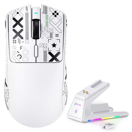 ATTACK SHARK X1 Tri-mode Gaming Mouse With Touchpad RGB Charging Dock PAW3395PRO Sensor
